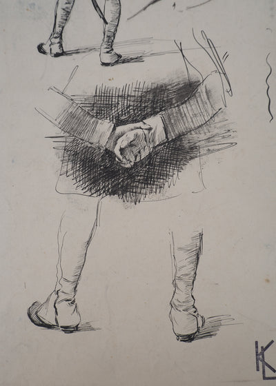 Léopold Franz KOWALSKI : Un soldat de dos, c, Dessin original (photo de détail 4) - Crédit photo : Galerie Art.Paris