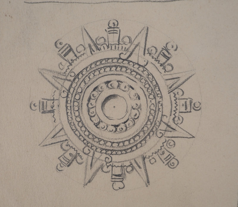 Léopold Franz KOWALSKI : Etude de la culture amérindienne, c, Dessin original (photo de détail 5) - Crédit photo : Galerie Art.Paris