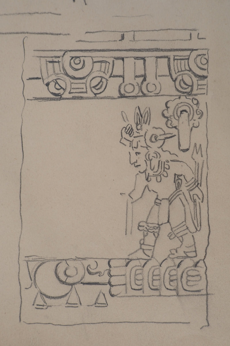 Léopold Franz KOWALSKI : Etude de la culture amérindienne, c, Dessin original (photo de détail 4) - Crédit photo : Galerie Art.Paris