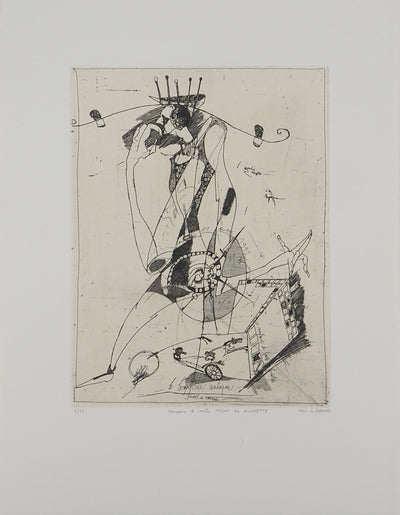 Alexis DE KERMOAL : Monsieur le comte Mégot de Allumette, Gravure originale (vue générale) - Crédit photo : Galerie Art.Paris