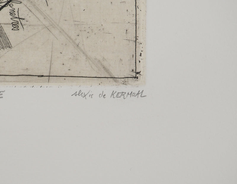 Alexis DE KERMOAL : Monsieur le comte Mégot de Allumette, Gravure originale (photo de détail 2) - Crédit photo : Galerie Art.Paris