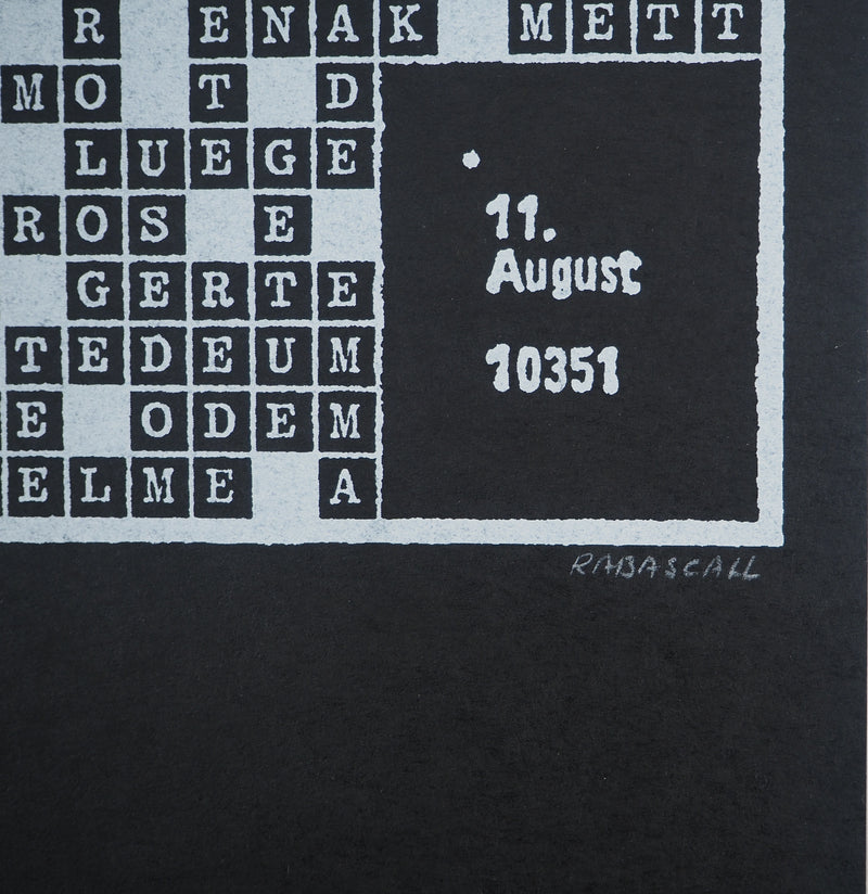 Joan RABASCALL : Mots croisés, Lithographie originale (photo de détail 2) - Crédit photo : Galerie Art.Paris