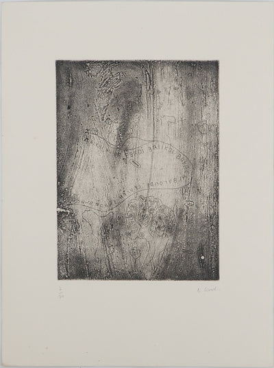 INCONNU : Au fil des mots, Gravure originale (vue générale) - Crédit photo : Galerie Art.Paris