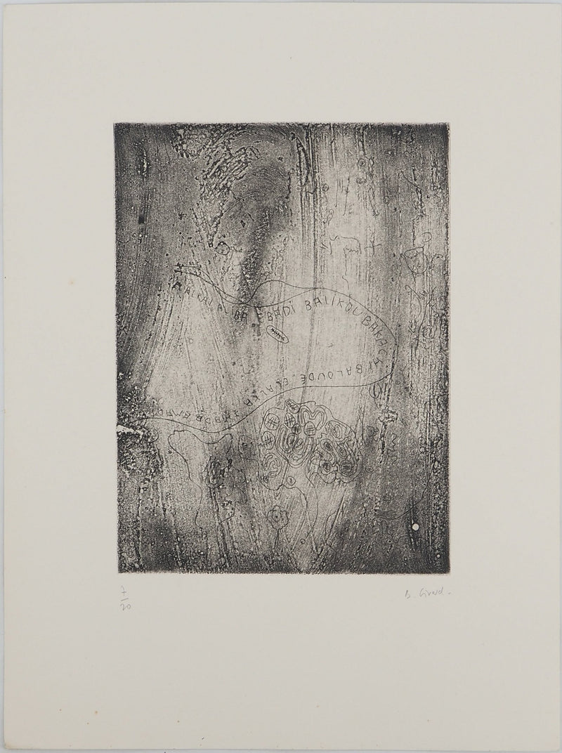 INCONNU : Au fil des mots, Gravure originale (vue générale) - Crédit photo : Galerie Art.Paris