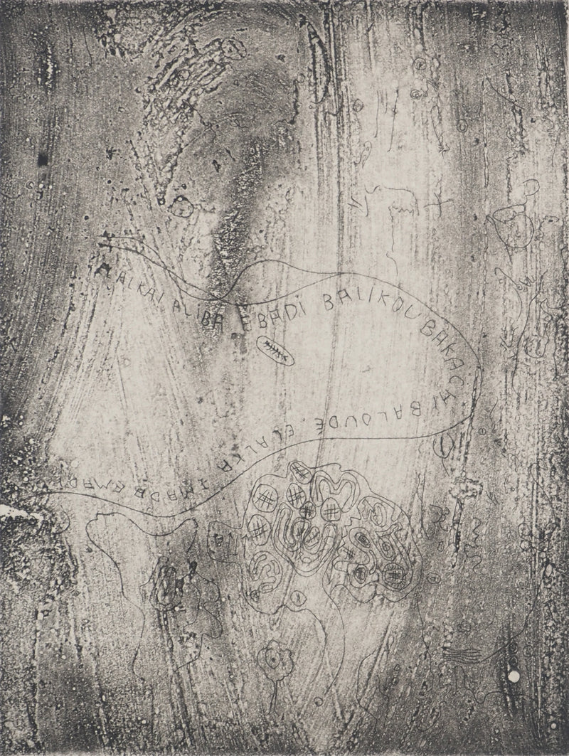 INCONNU : Au fil des mots, Gravure originale (photo de détail 3) - Crédit photo : Galerie Art.Paris