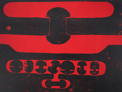 Francis NAVES : Composition noire et rouge, Linogravure originale (photo de détail 4) - Crédit photo : Galerie Art.Paris