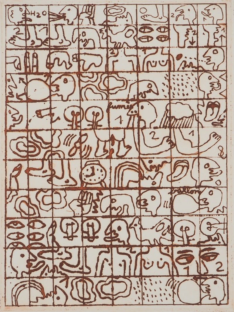 Roland SABATIER : Composition aux personnages, Gravure originale (photo de détail 3) - Crédit photo : Galerie Art.Paris
