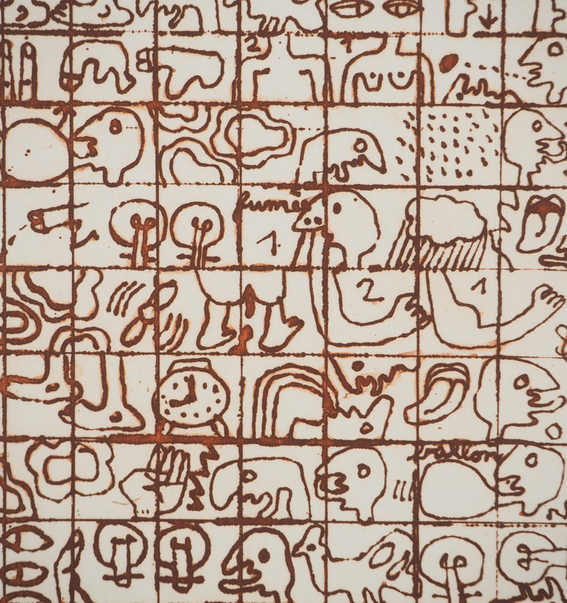 Roland SABATIER : Composition aux personnages, Gravure originale (photo de détail 4) - Crédit photo : Galerie Art.Paris