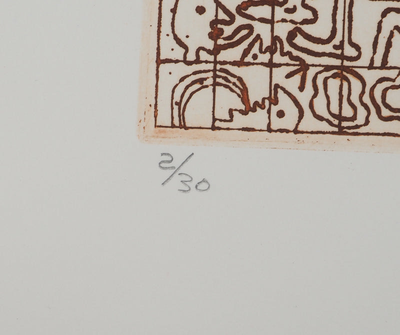 Roland SABATIER : Composition aux personnages, Gravure originale (photo de détail 5) - Crédit photo : Galerie Art.Paris