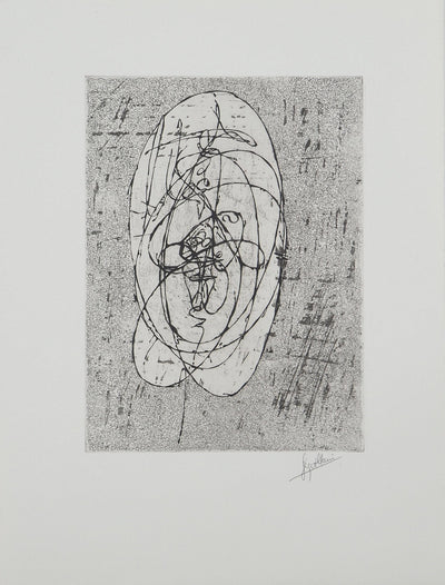 Serge ALLAIN : Composition abstraite, Gravure originale (vue générale) - Crédit photo : Galerie Art.Paris