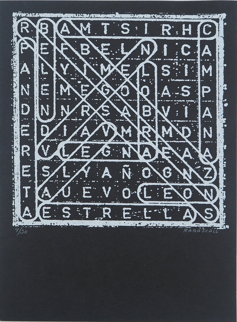 Joan RABASCALL : Mots mêlés, Lithographie originale (vue générale) - Crédit photo : Galerie Art.Paris