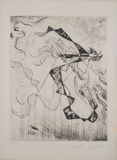 André MASSON : Personnage surréaliste, Gravure originale (vue générale) - Crédit photo : Galerie Art.Paris
