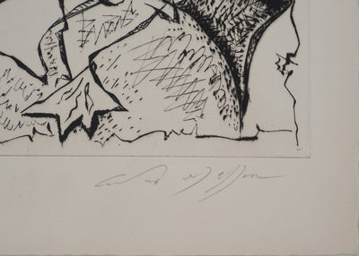 André MASSON : Le baiser, Gravure originale (photo de détail 2) - Crédit photo : Galerie Art.Paris