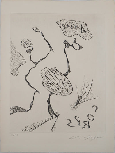 André MASSON : Composition abstraite, Gravure originale (vue générale) - Crédit photo : Galerie Art.Paris
