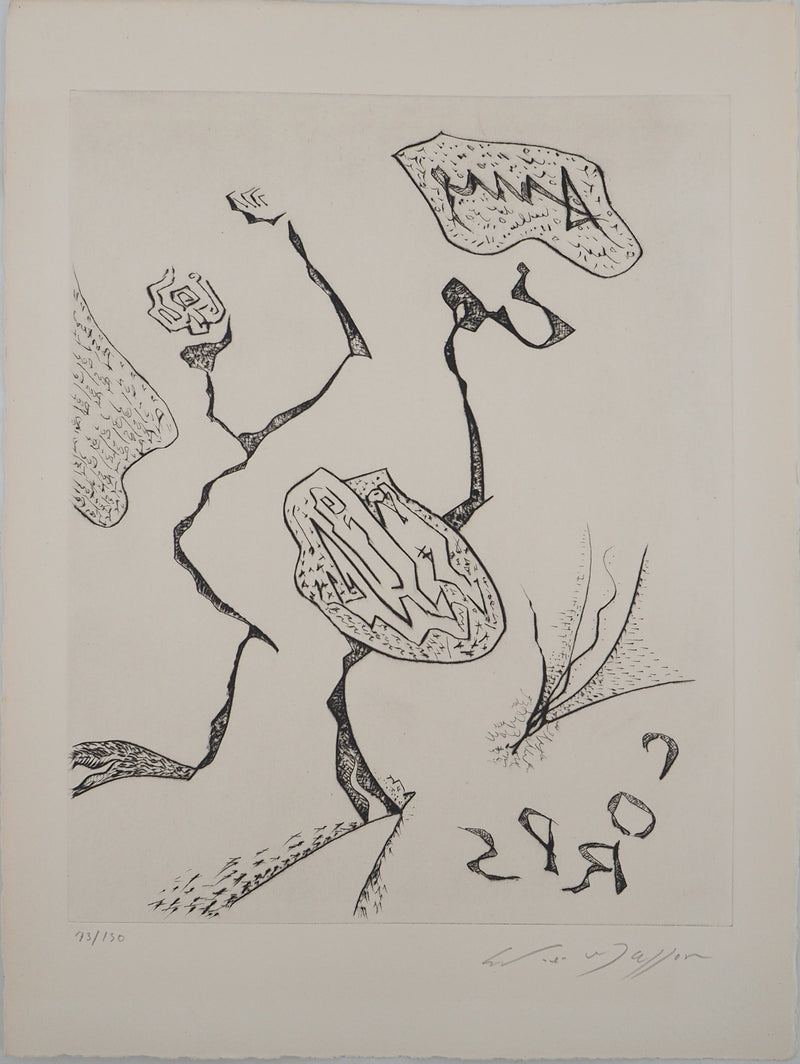 André MASSON : Composition abstraite, Gravure originale (vue générale) - Crédit photo : Galerie Art.Paris