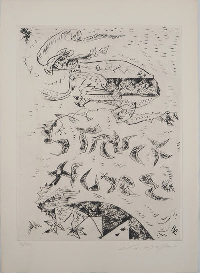 André MASSON : Figure en mouvement, Gravure originale (vue générale) - Crédit photo : Galerie Art.Paris