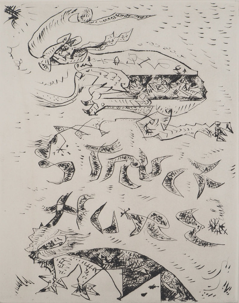 André MASSON : Figure en mouvement, Gravure originale (photo de détail 3) - Crédit photo : Galerie Art.Paris