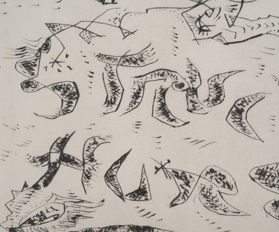 André MASSON : Figure en mouvement, Gravure originale (photo de détail 4) - Crédit photo : Galerie Art.Paris