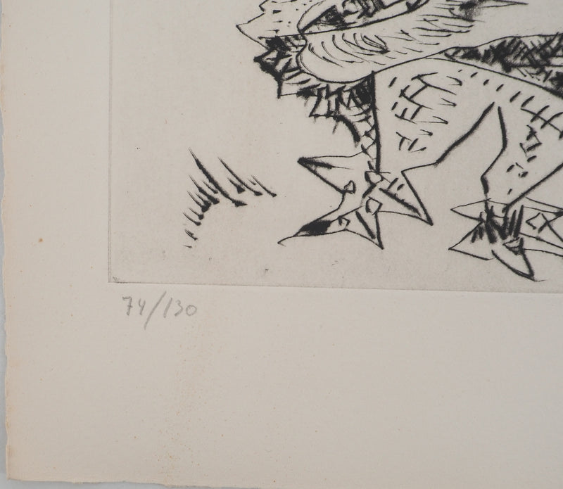 André MASSON : Figure en mouvement, Gravure originale (photo de détail 5) - Crédit photo : Galerie Art.Paris