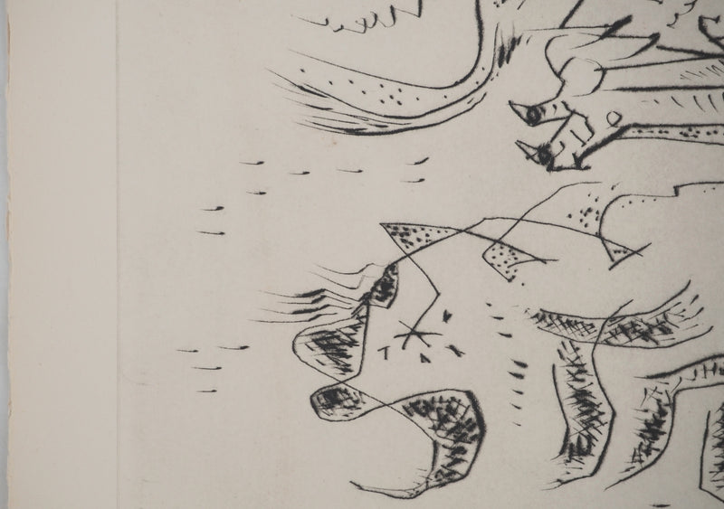 André MASSON : Figure en mouvement, Gravure originale (photo de détail 7) - Crédit photo : Galerie Art.Paris