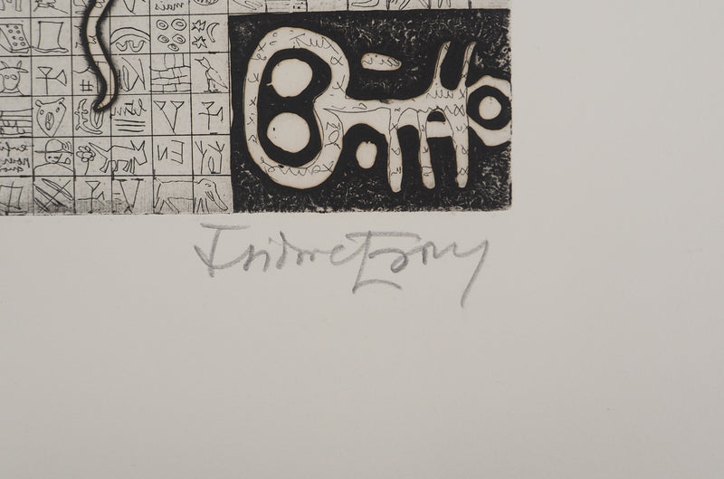 Isidore ISOU : Isidore ISOU (1925-2007), Gravure originale (photo de détail 2) - Crédit photo : Galerie Art.Paris