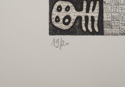 Isidore ISOU : Isidore ISOU (1925-2007), Gravure originale (photo de détail 5) - Crédit photo : Galerie Art.Paris