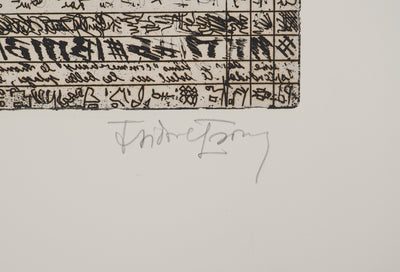 Isidore ISOU : Isidore ISOU (1925-2007), Gravure originale (photo de détail 2) - Crédit photo : Galerie Art.Paris