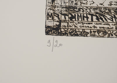 Isidore ISOU : Isidore ISOU (1925-2007), Gravure originale (photo de détail 5) - Crédit photo : Galerie Art.Paris