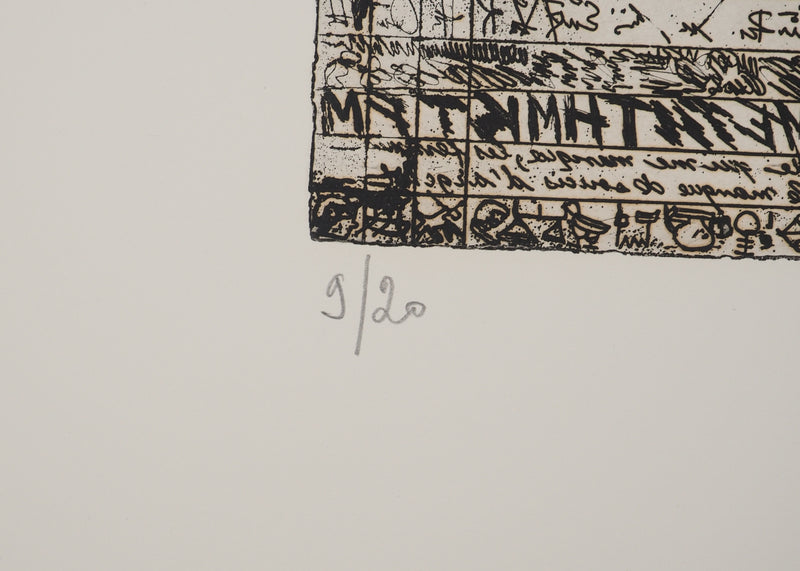 Isidore ISOU : Isidore ISOU (1925-2007), Gravure originale (photo de détail 5) - Crédit photo : Galerie Art.Paris