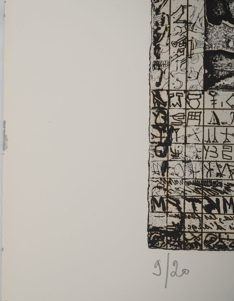 Isidore ISOU : Isidore ISOU (1925-2007), Gravure originale (photo de détail 6) - Crédit photo : Galerie Art.Paris