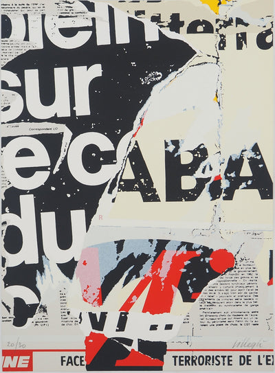Jacques VILLEGLE : Affiche lacérée, c, Affiche originale (vue générale) - Crédit photo : Galerie Art.Paris