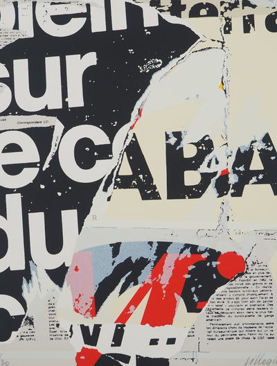 Jacques VILLEGLE : Affiche lacérée, c, Affiche originale (photo de détail 3) - Crédit photo : Galerie Art.Paris