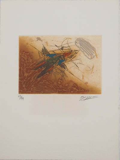 Georges DUSSAU : Fusée abstraite, Gravure originale (vue générale) - Crédit photo : Galerie Art.Paris