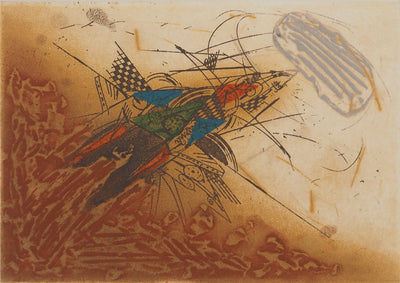 Georges DUSSAU : Fusée abstraite, Gravure originale (photo de détail 3) - Crédit photo : Galerie Art.Paris