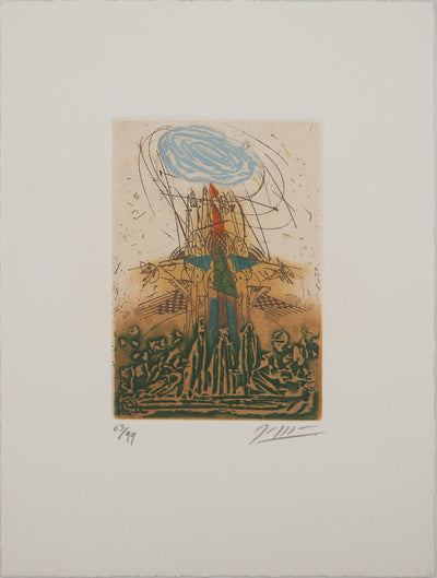 Georges DUSSAU : Composition en mouvement, Gravure originale (vue générale) - Crédit photo : Galerie Art.Paris