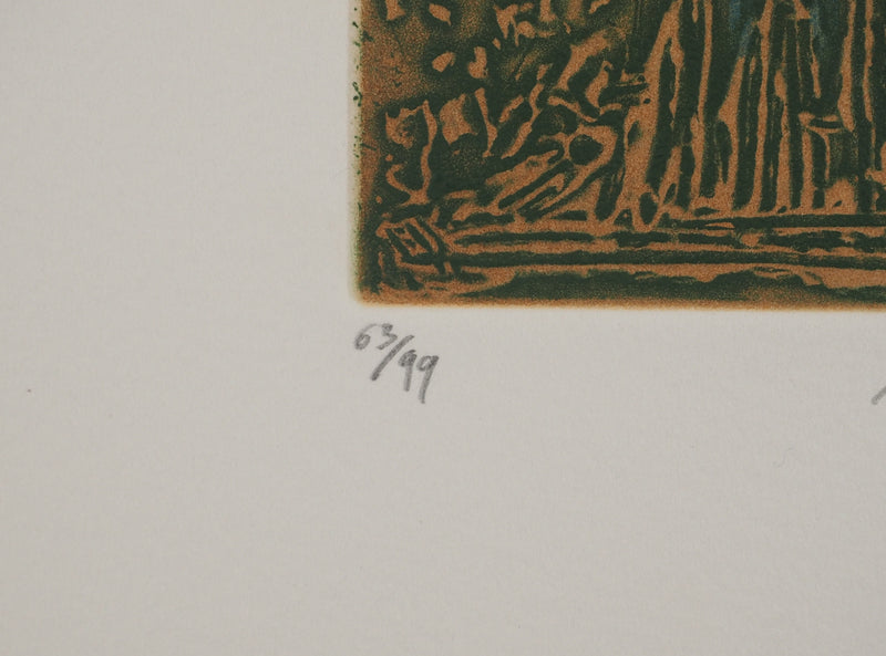 Georges DUSSAU : Composition en mouvement, Gravure originale (photo de détail 5) - Crédit photo : Galerie Art.Paris