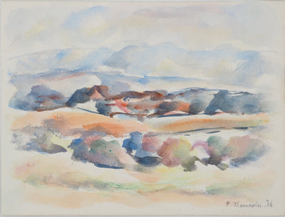 Paul THOMASSIN : Village français, Aquarelle originale (vue générale) - Crédit photo : Galerie Art.Paris