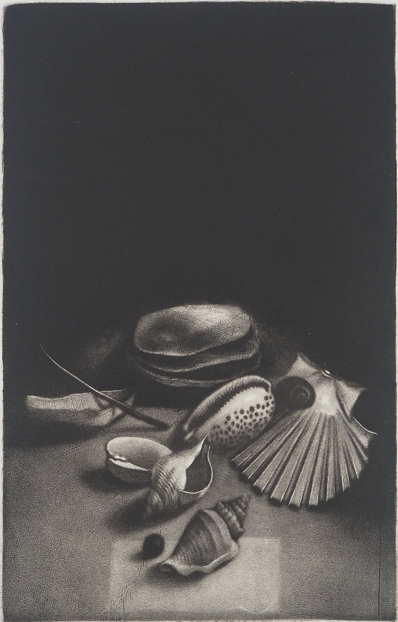 Erling Longva VALTYRSON : Nature morte aux coquillages, Gravure originale (photo de détail 3) - Crédit photo : Galerie Art.Paris