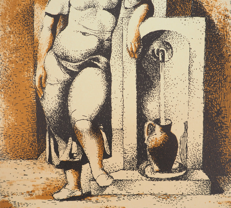 Manolo RUIZ PIPO : Jeune fille à la fontaine, Lithographie originale (photo de détail 5) - Crédit photo : Galerie Art.Paris