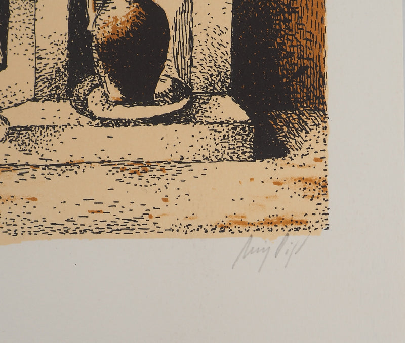 Manolo RUIZ PIPO : Jeune fille à la fontaine, Lithographie originale (photo de détail 2) - Crédit photo : Galerie Art.Paris