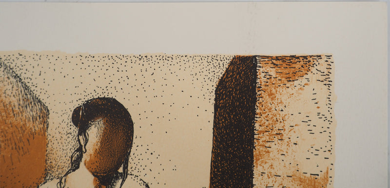 Manolo RUIZ PIPO : Jeune fille à la fontaine, Lithographie originale (photo de détail 7) - Crédit photo : Galerie Art.Paris