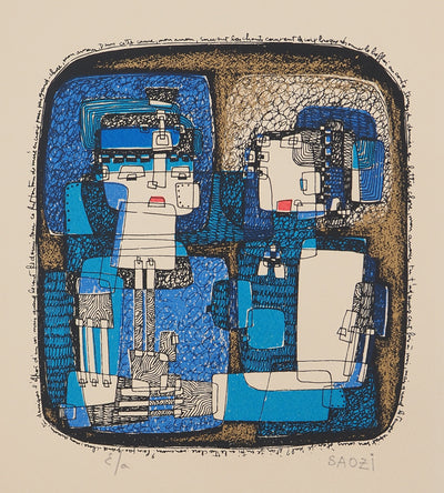 SAOZI : Robots amoureux, Sérigraphie originale (photo de détail 3) - Crédit photo : Galerie Art.Paris