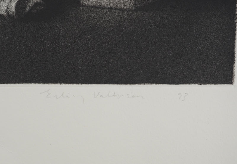 Erling Longva VALTYRSON : Nature morte au drapé, Gravure originale (photo de détail 2) - Crédit photo : Galerie Art.Paris