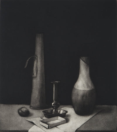 Erling Longva VALTYRSON : Nature morte à la chandelle, Gravure originale (photo de détail 3) - Crédit photo : Galerie Art.Paris