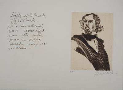 Claude WEISBUCH : Portrait d'Eugène Delacroix, Gravure originale (photo de détail 3) - Crédit photo : Galerie Art.Paris