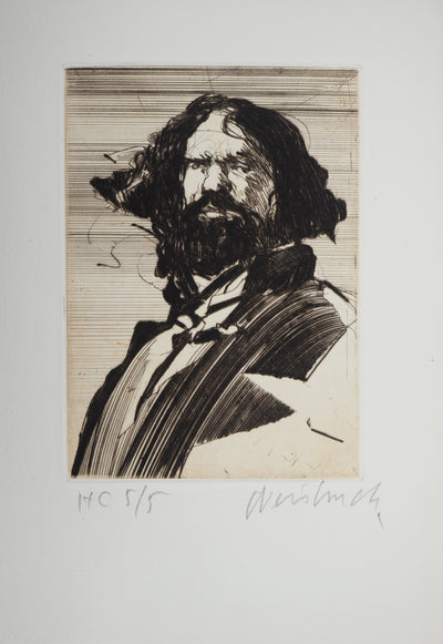 Claude WEISBUCH : Portrait de Jules Vallès, Gravure originale (vue générale) - Crédit photo : Galerie Art.Paris