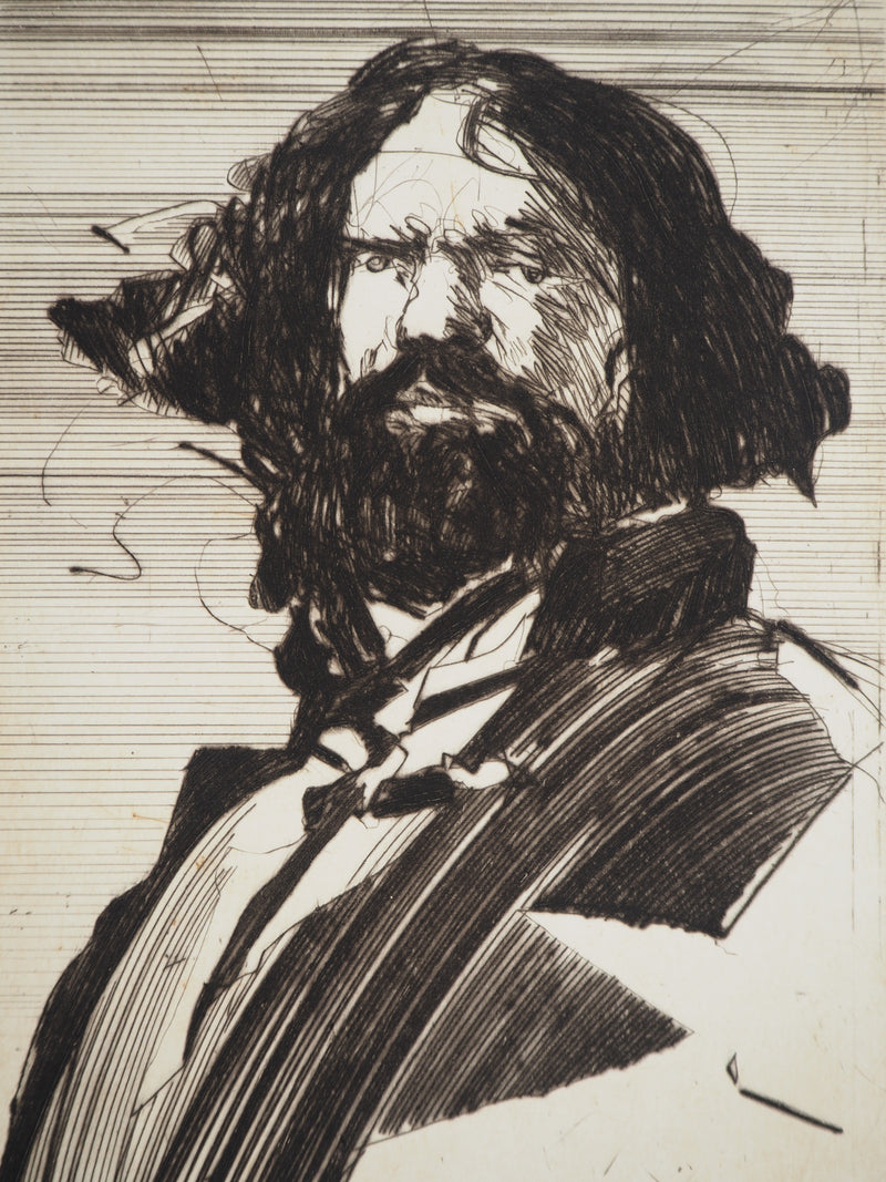 Claude WEISBUCH : Portrait de Jules Vallès, Gravure originale (photo de détail 3) - Crédit photo : Galerie Art.Paris