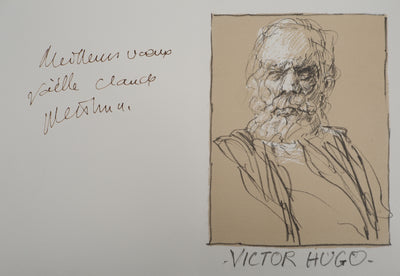 Claude WEISBUCH : Portrait de Victor Hugo, Lithographie originale (photo de détail 2) - Crédit photo : Galerie Art.Paris