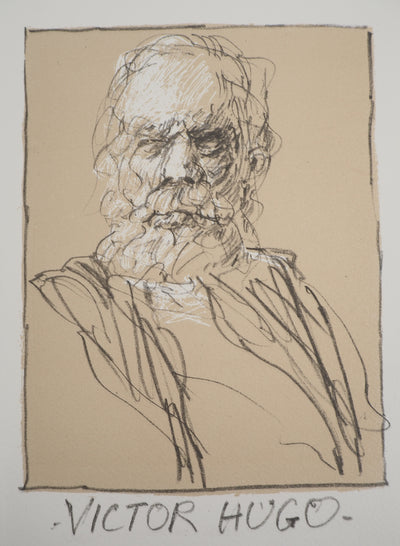 Claude WEISBUCH : Portrait de Victor Hugo, Lithographie originale (vue générale) - Crédit photo : Galerie Art.Paris