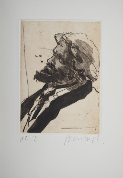 Claude WEISBUCH : Jules Vallès pensif, Gravure originale (vue générale) - Crédit photo : Galerie Art.Paris